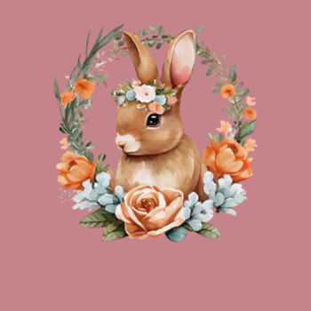 Cute bunny and flowers Design