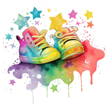 Watercolour cute shoes Design