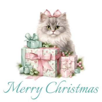 Infant-Merry Christmas Kitten Design