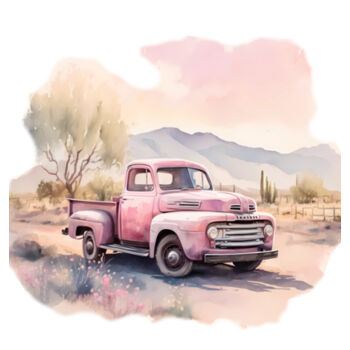 Youth Pink Pick Up Truck Tees Design