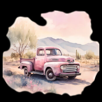 Pink Pick Up Truck Tees Design